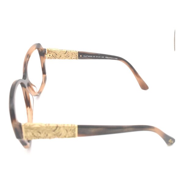 Maui Jim Swaying Palms MJ 530-93 Brown Stripe with 24K Gold FRAME - Picture 3 of 6